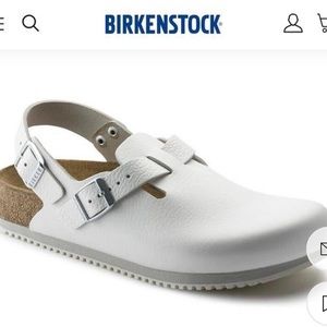 Tokio Super Grip white leather Birkenstocks